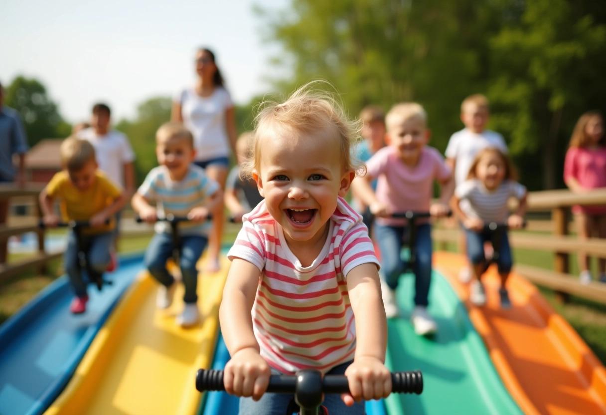 enfants parcours de motricité