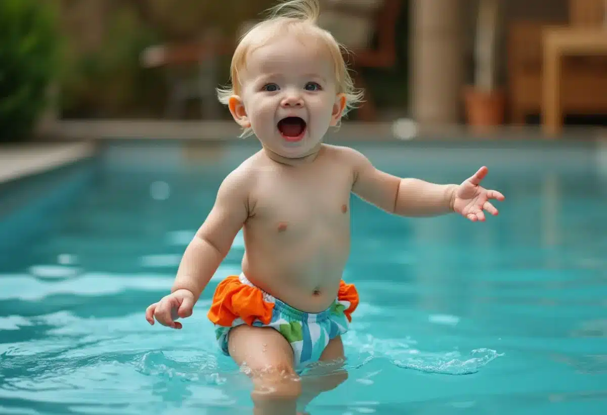 Les motifs et couleurs en vogue pour la couche de bain bébé en 2023